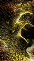 A fantastic background of virtual waves in a golden hue, creating a unique creative atmosphere, like music transformed into matter energy. video