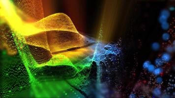 A fantastic, mystical yellow-green, sparkling colorful landscape moves in front of the virtual camera, creating the effect of presence. video