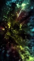 Bright yellow-blue bokeh lights create a deep and futuristic space atmosphere. video
