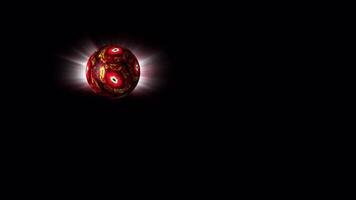 The bowling ball rolls out towards us, sparkling and spinning. video