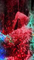 A fantastic, bright, mystical, sparkling silver-red landscape that rotates in front of the virtual camera, creating a sense of presence. video