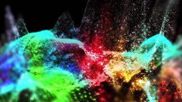A fantastic, bright, fabulous, sparkling golden-colored landscape that rotates in front of the virtual camera, creating the effect of presence. video