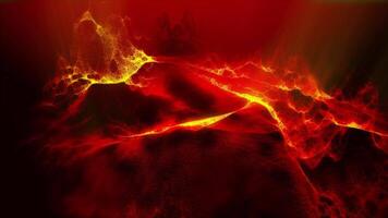 A fantastic, bright, fabulous, sparkling fiery red landscape that rotates in front of the virtual camera, creating the effect of presence. video