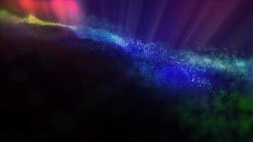 Fantastic background of virtual waves in blue tones, creating a unique creative atmosphere, like music transformed into matter energy. video
