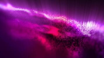 An abstract background of virtual sparkling violet waves, creating a unique creative atmosphere, like music transformed into matter energy. video