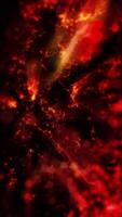 Bright red bokeh lights create a deep and futuristic space atmosphere. video