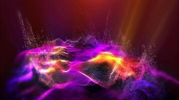 A fantastic, bright, fabulous, violet landscape that rotates in front of the virtual camera, creating the effect of presence. video