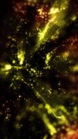 Bright yellow bokeh lights create a deep and futuristic space atmosphere. video