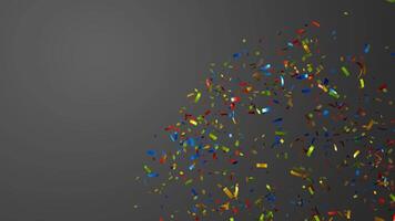 3d rendering animation of colorful confetti with grey background video
