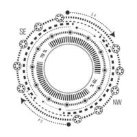 Mechanical scheme .Engineering drawing with circles . vector