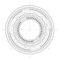 Engineering drawing with circles .Future Technologies. vector