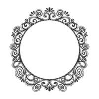 Frame of flowers .Flower pattern in a circle . vector