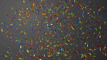 3d render animation of colorful confetti with grey background video