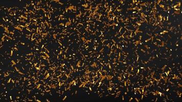 3d render animation of explosion gold confetti with dark background video