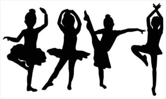 ballet dancers silhouettes set on white background vector