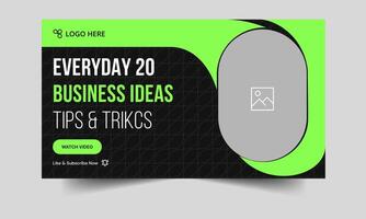 Trendy business idea tips and tricks thumbnail banner design, product business techniques, fully editable eps 10 file format vector