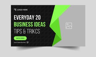 Best business idea tips and tricks thumbnail banner design, product business techniques, fully editable eps 10 file format vector