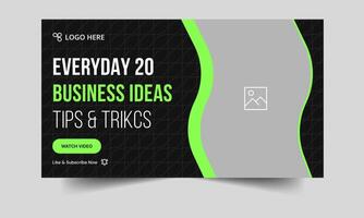 Creative business idea tips and tricks thumbnail banner design, product business techniques, fully editable eps 10 file format vector