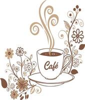 Cafe flower t shirt design vector
