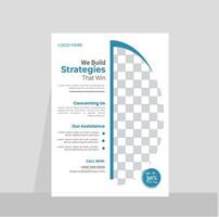Modern corporate flyer design template with creative shapes vector