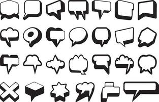 Hand Drawn Speech Bubble, talking bubble, Speech balloon, frame for book ,card, business, poster design Doodle Collection set and Blank Sketch Pack silhouette illustration eps 10 vector
