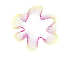 Set of multicolored neon sound dots wave vibrations. Sound lines, radial spectrum. Colorful template for music poster and banner. radial spectrum. vector