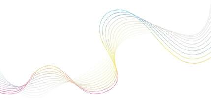 Futuristic geometric shapes neon halftone wavy dotted lines in abstract composition. illustration of gradient curved stripes. Modern design for digital art, web banners, covers. vector