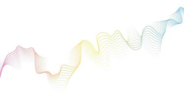 Futuristic geometric abstract shapes neon halftones pulsating wavy lines and dots. Gradient sound wave. Modern design for equalizer, audio recording, voice assistant. vector