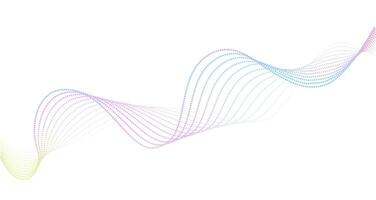 Futuristic geometric abstract shapes neon halftone pulsating wavy dotted lines. Gradient sound wave. Modern design for equalizer, audio recording, voice assistant. vector