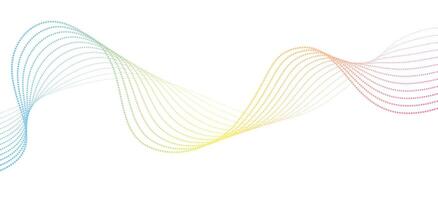 Futuristic geometric abstract shapes neon halftone smooth wavy dotted lines gradient curved stripes. Modern design for equalizer, audio recording, voice assistant. vector