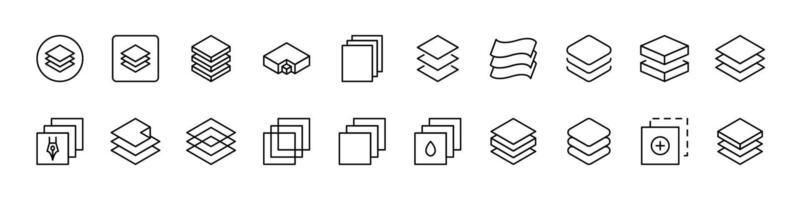 Folder Line Icon Set. Minimalistic Linear Pictogram for Web and Graphic Design, Apps, Banners, Social Network and Cards vector