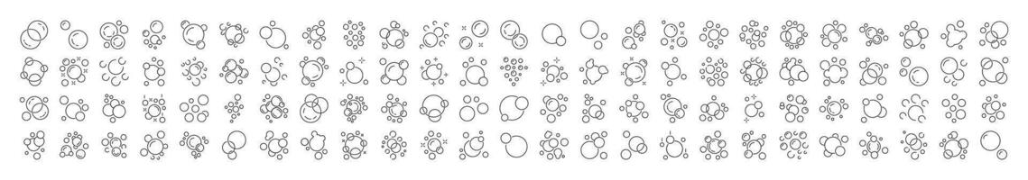 Foam Line Icon Collection. Foam Outline Signs for Graphic and Web Design, Apps, Adverts, Various Cards vector