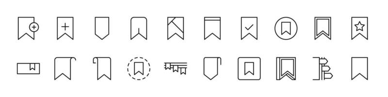 Line Icon Set of Reading. Contains Icons of Bookmark for Graphics, Concept, Apps vector