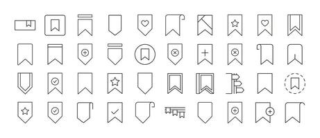Bookmark Line Icon Collection. Minimalistic Linear Pictogram for Web and Graphic Design, Apps, Banners, Social Network and Cards vector
