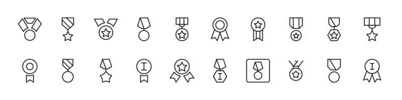 Medal Simple Isolated Line Icons Collection. Editable Stroke. Perfect for Web Sites, Books, Cards, Apps vector