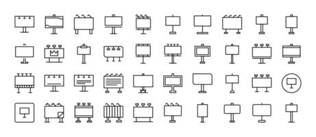 Street Banner Line Icon Bundle. Outline Signs for Graphic and Web Design, Apps, Adverts, Various Cards vector