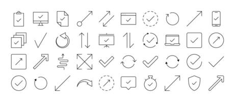 Various Arrows Line Icon Pack. Outline Signs for Graphic and Web Design, Apps, Adverts, Various Cards vector