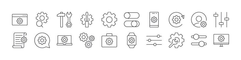 Settings Related Line Icons for Web Sites, Books, Cards, Apps. Editable Stroke. Perfect for Web Sites, Books, Cards, Apps vector
