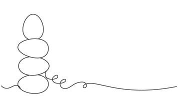 Minimalist balanced stones outline drawing on a white background for tranquility vector