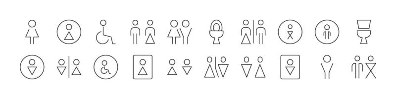 Toilet Related Icon Set. Editable Stroke. Perfect for Web Sites, Books, Cards, Apps vector