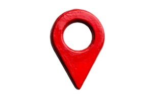 Glossy red location pin icon, navigation pointer symbol , cut out transparent png