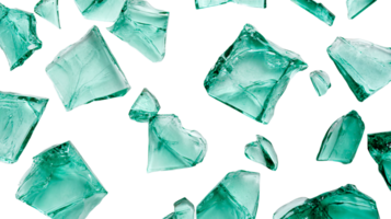 Crystal-like gems floating on black, creating an artistic pattern , cut out transparent png