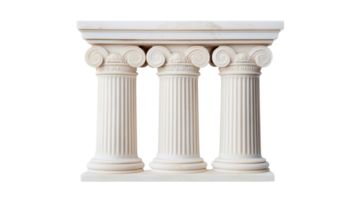 Ancient marble Ionic columns architectural element, cut out transparent png