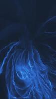 Blue abstract background with flowing swirls of wispy light energy. Organic fluid motion. Vertical animation. video