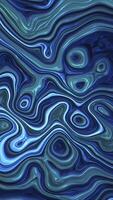 Psychedelic blue liquid motion marble effect vertical background. Fluid flowing organic fractal animation. video