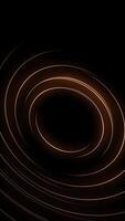 Elegant glowing golden spirals vertical motion background animation. video