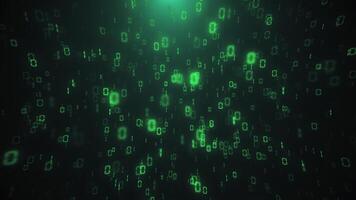 High speed flashing binary code ones and zeros streaming down the frame. Full HD and looping green digital data technology background. Communications and connections concept. video
