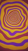 Retro swirls of shiny colorful rippling wavy circles abstract background. Trippy organic fluid motion. Full HD looping vertical psychedelic animation. video
