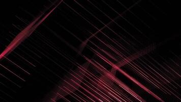 Stylish red neon abstract technology background with a glowing grid of lines, dots and digital data particles. This modern tech motion background is full HD and a seamless loop. video