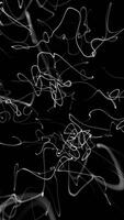 Dynamic abstract background with flowing white line squiggles on black. Chaotic movement and energy. Looping minimalist high contrast vertical animation. video